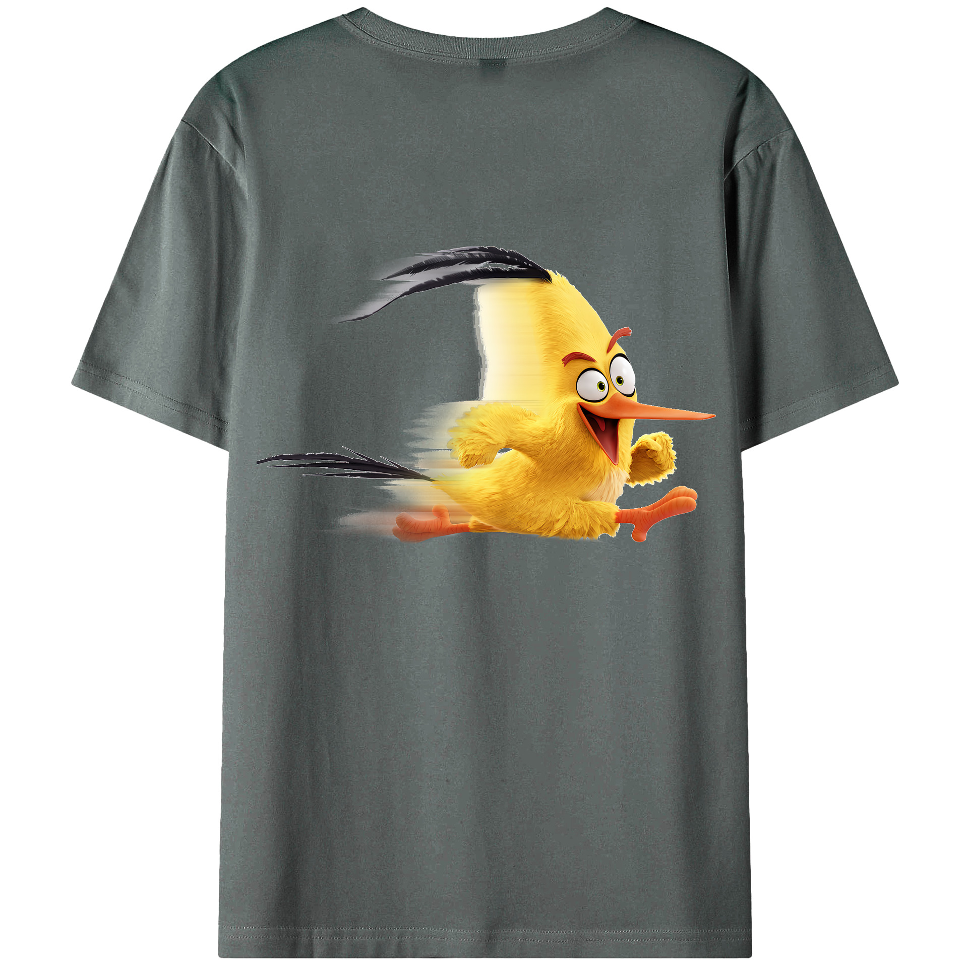 （画像用） Angry Birds アングリーバード 綿100％ メンズ半袖Tシャツ（バックプリント） 通気性